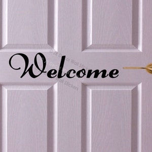 Welcome Home Shop Office business Greeting Sign Wall Decals vinyl Art Stickers