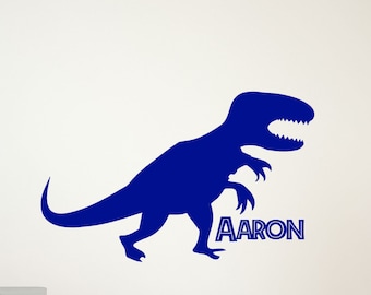 Velociraptor Dinosaur Wall Decal, Personalized Name, Kids Room Decor