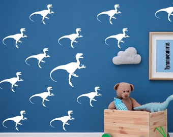 Tyrannosaurus T-Rex Dinosaur Wall Sticker, Dino Set Wall Decal Playroom Kid's Room Decor, Jurassic world theme wall stickers