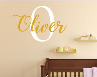 Personalized Boys' Wall Sticker Decal – Custom Name For Nursery, Bedroom | Football, Space, Nautical Themes