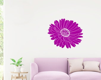Large Flower Daisy Wall Decal, Removable Vinyl Sticker, Nursery Decor