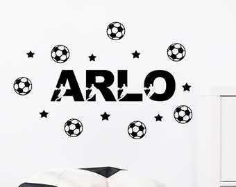 Personalised Football Wall Stickers - Soccer wall decal - Boys room wall decor - Football wall art