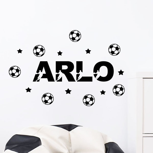 Personalised Football Wall Stickers - Soccer wall decal - Boys room wall decor - Football wall art