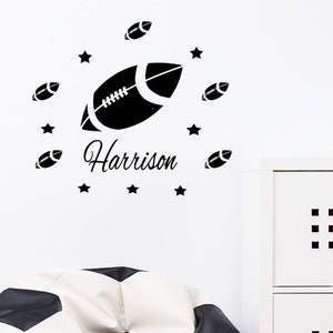 Personalised Rugby wall stickers - Rugby ball wall decal - Boys room wall art - Nursery room wall decor