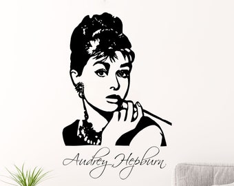 Audrey Hepburn Wall Stickers Decal Art Transfer Celebrity Graphic Big BN55