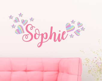 Personalised Girls Vinyl Wall Sticker Decal : Any Name - Girls Bedroom ...