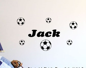 Personalised Name Wall Stickers, Football wall stickers, Boy bedroom wall Decals, Football Wall Art Decor