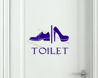 Funny Toilet Entrance Sign Removable Vinyl Wall Sticker Bathroom Art Decor HK24