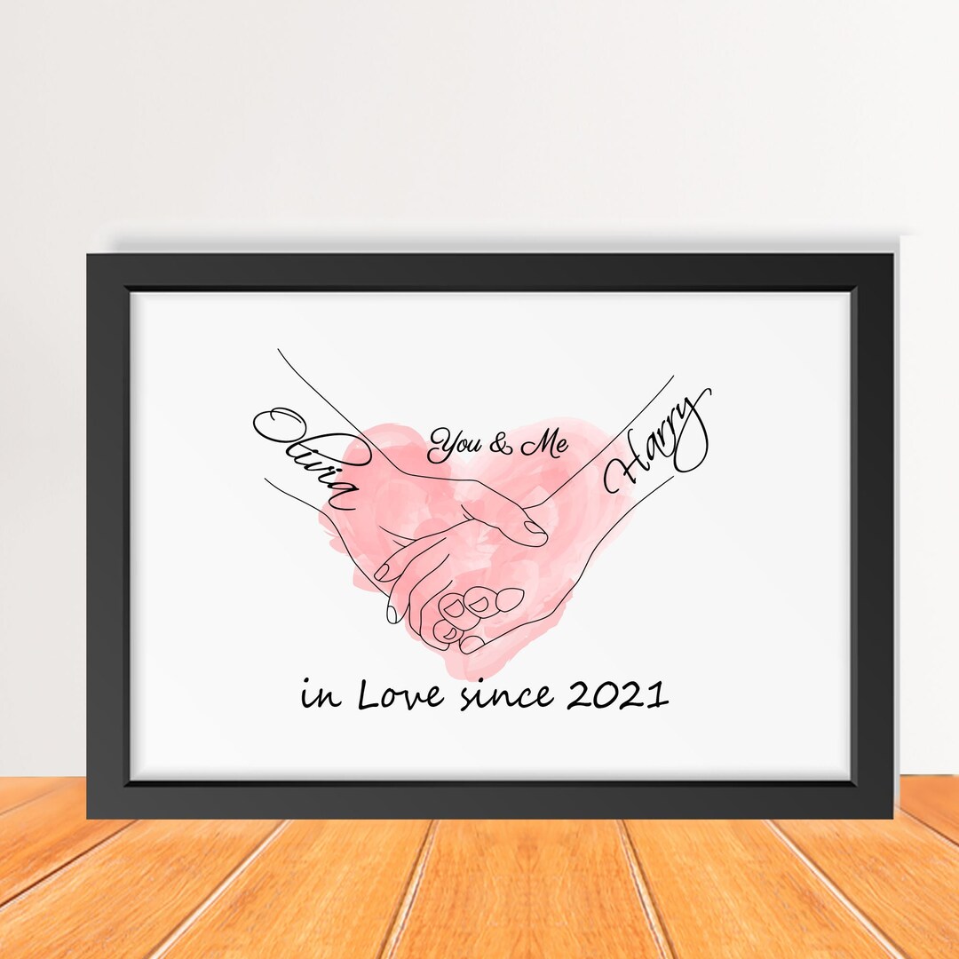 Personalised Couples Anniversary Print, Valentine’s Day Gift for Her ...