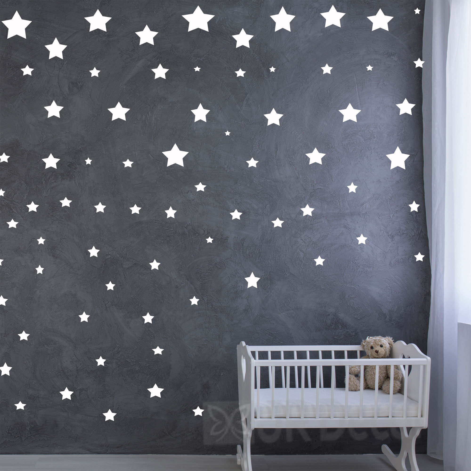 Pink Star Wall Stickers Stars Wall Decals Pattern Wall Etsy Israel