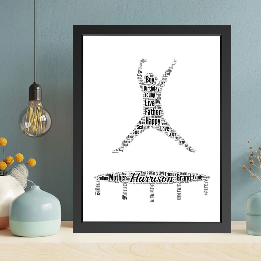 Personalised Trampoline Figure Word Art Trampoline Word Art Etsy
