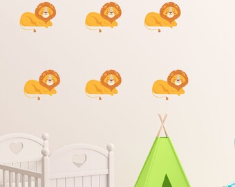 Lion set wall stickers Removeable for Children's Bedroom Nursery Decals animal set wall stickers Kids Playroom Vinyl Watercolour removable