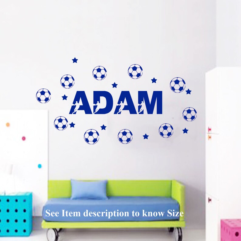 10 Football Wall Stickers Personalized Name Custom Mural Players Name Kid Vinyl Decals D1