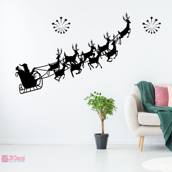 Christmas Window Decal Santa Claus Snowflake Stickers Winter Wall Decals  for Kids Rooms New Year Christmas