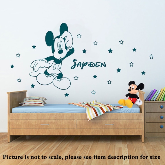 Personalized Name Disney Mickey Mouse Wall Art Stickers Etsy