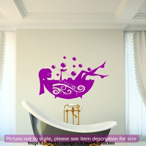 BATH TIME Removable Vinyl Wall Art Bathroom Shower Sticker Decal ...