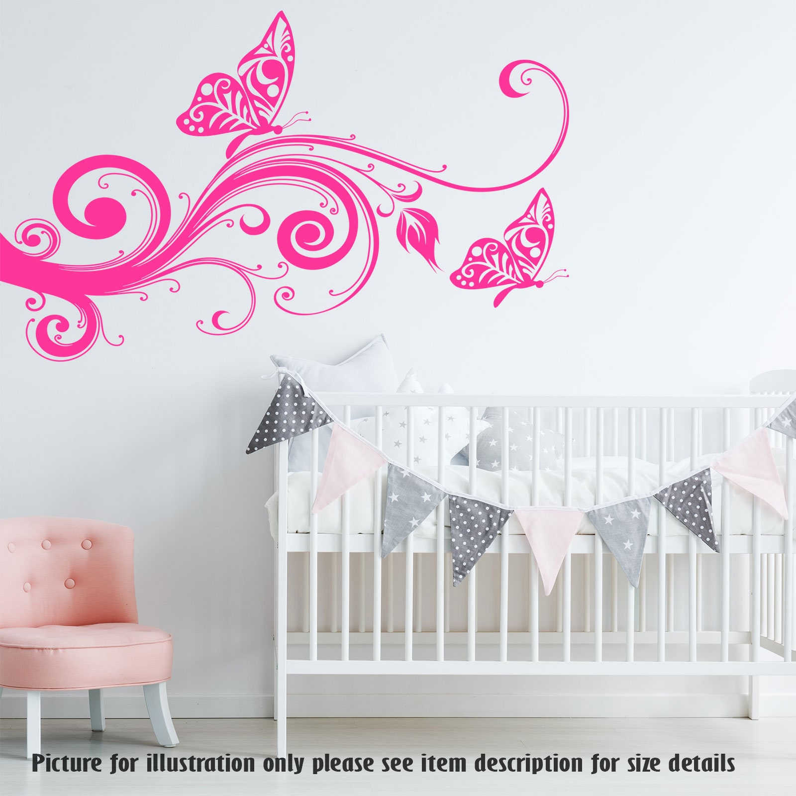 DECOWALL DS8-1602 Watercolour Butterflies Kids Wall Stickers Decals Peel And Stick Removable For Nursery Bedroom Living Room Art Murals Decorations