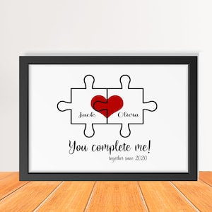 Jigsaw puzzle Word Art - personalized heart love word art boyfriend or girlfriend - Husband/Wife - Valentine&#39;s Day Gifts/Anniversary Gifts