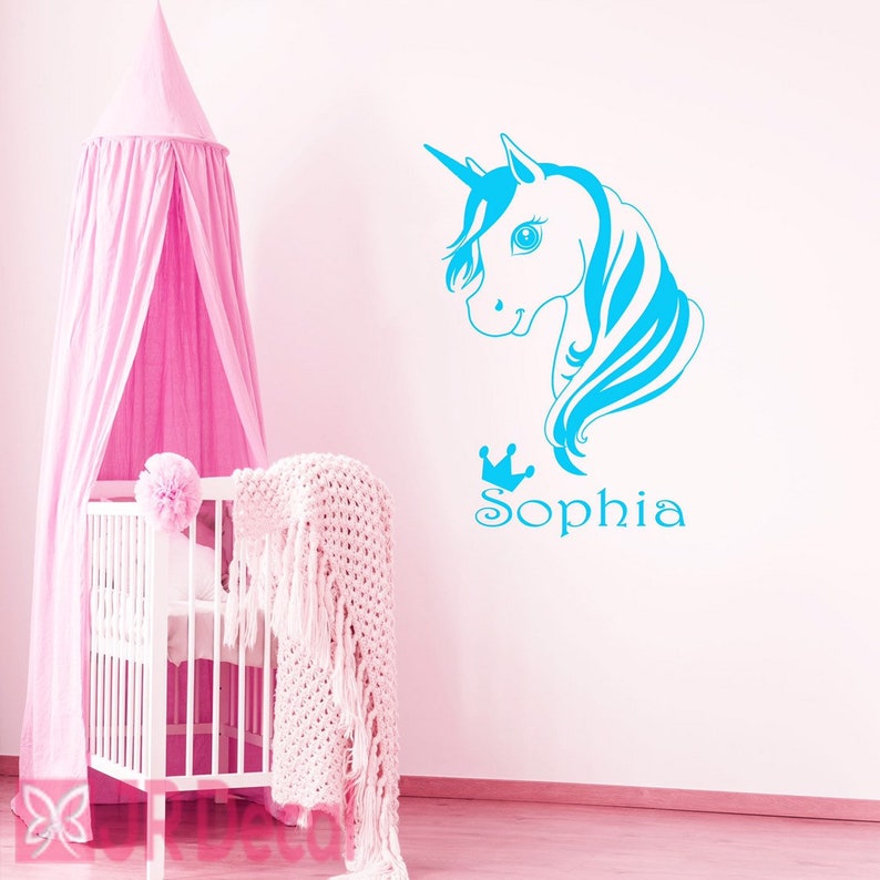 Unicorn Name Wall Stickers Vinyl Wall Decal for Girls Room Etsy UK