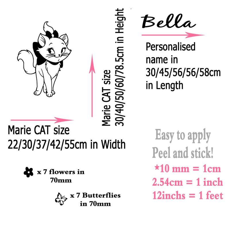 Disney Marie the Cat vinyl wall Stickers personalized Name Etsy