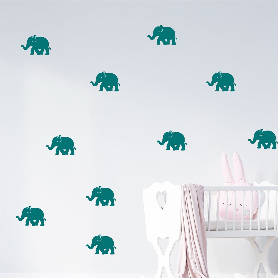 Elephant Wall Decals / Nursery Wall Stickers / Baby Room Decor / Baby Animal Vinyls / Baby