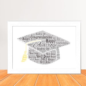 Personalised Graduation Print Word Art- Graduated Print - Celebration ...