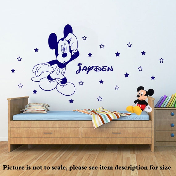 Personalized Name Disney Mickey Mouse Wall Art Stickers Etsy
