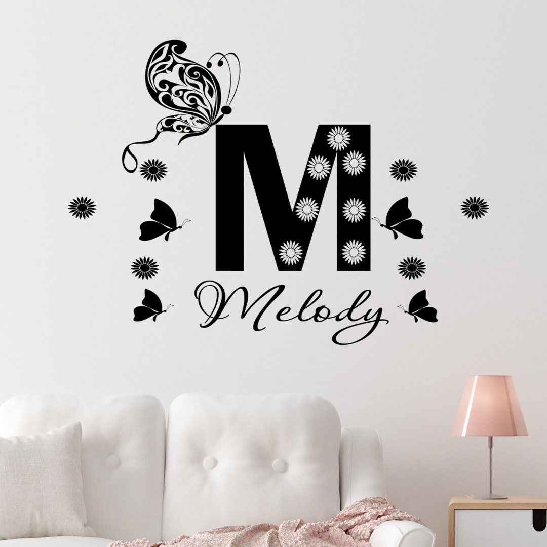 Personalized Wall Sticker, Girls Room Décor, Vinyl Name Decal, Nursery ...