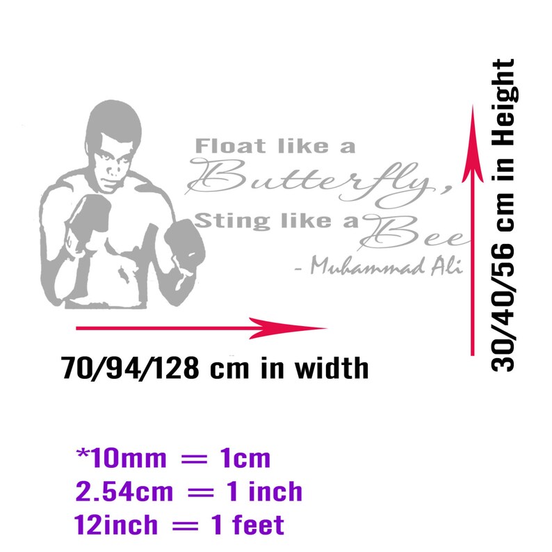 Boxing Vinyl Jrd4 Muhammad Ali Wall Quote Float Like A Butterfly Sting Like A Bee Wall Stickers Decal Gym Home Decor Home Living Aloli Ru