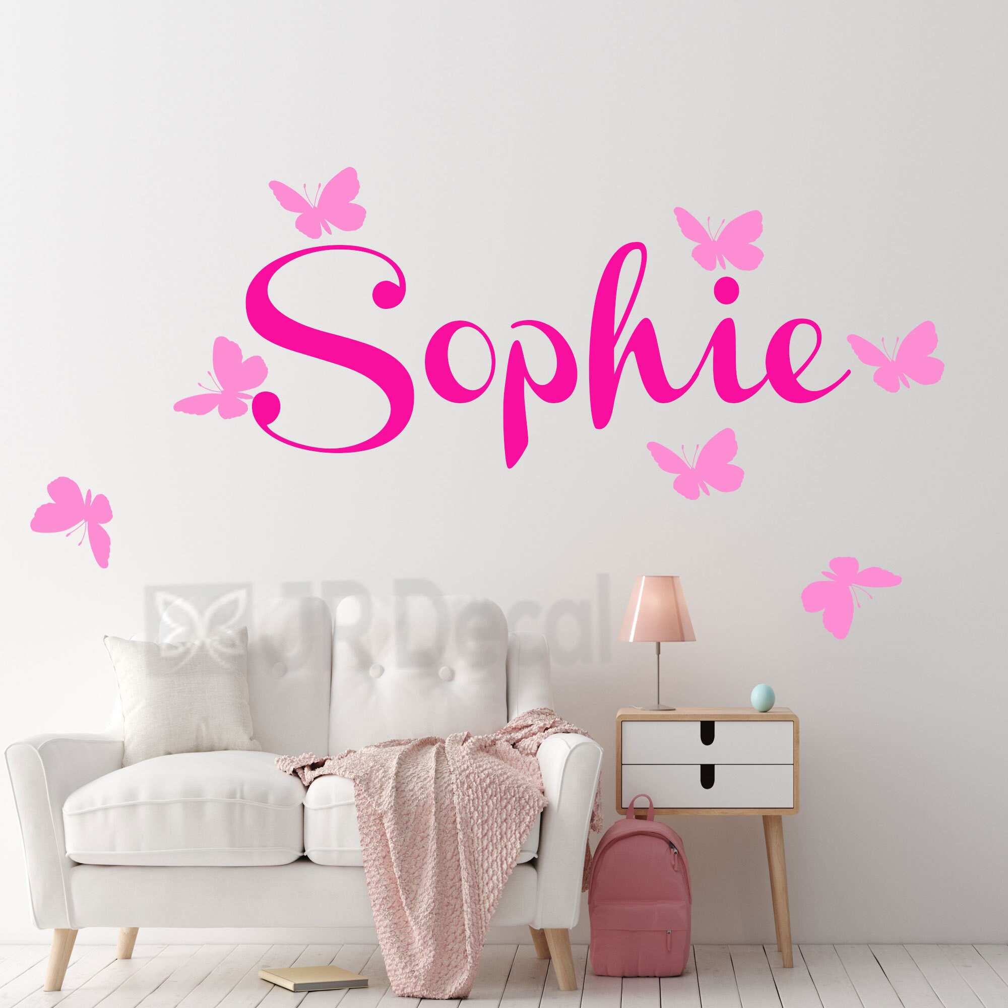 Girl's Name Wall Stickers Custom Name Wall Sticker Etsy UK