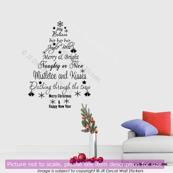 Merry Christmas XMas Ball Wall Art Stickers Quote Removable Vinyl Decal Decor