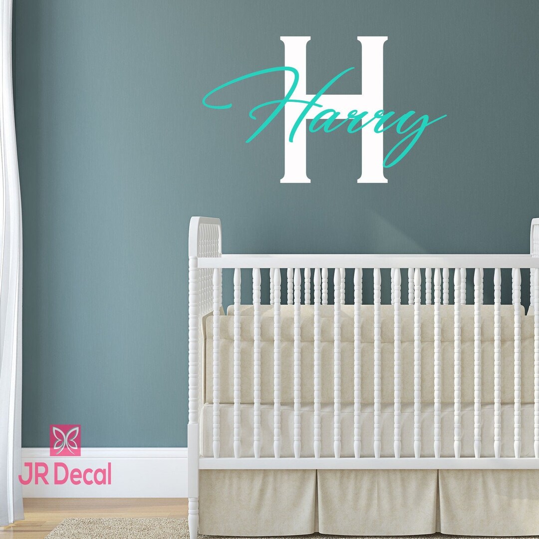 Personalized Name Initial Vinyl Wall Decal, Nursery Decor - Etsy