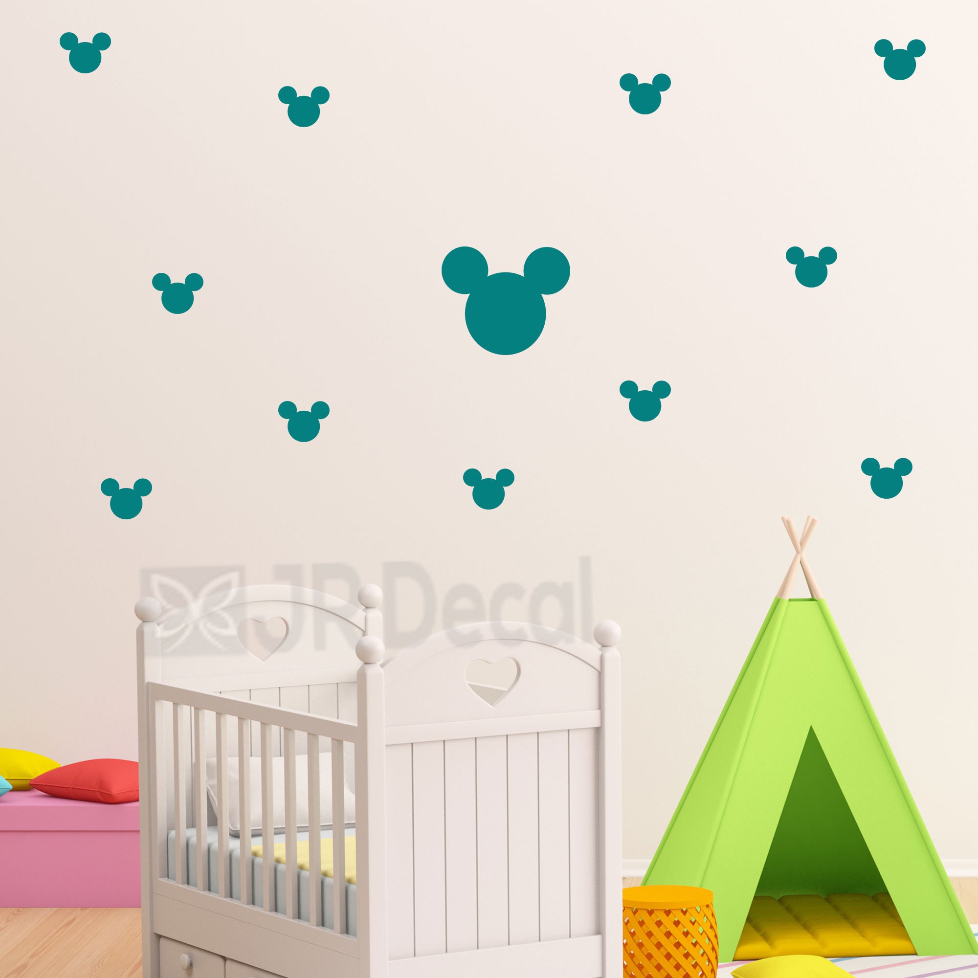 Set of Mickey Mouse wall stickers Disney Mickey Mouse head Etsy