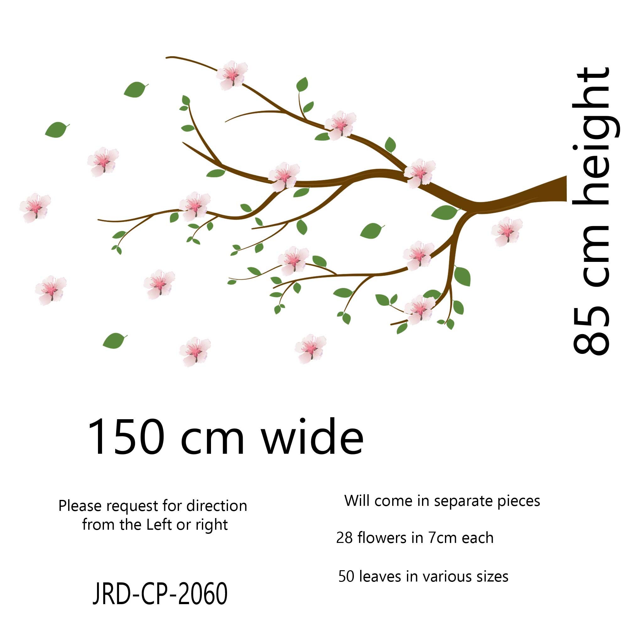 Cherry Blossom Wall Decal – Tree Branch Wall Sticker Art Watercolour ...