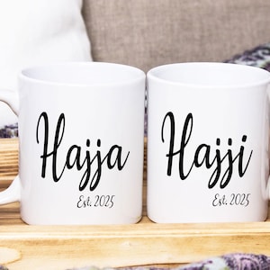 Personalised Hajj Gift for Hajja and Hajji - Customized Islamic Mugs set - Islamic Gift for Mum and Dad
