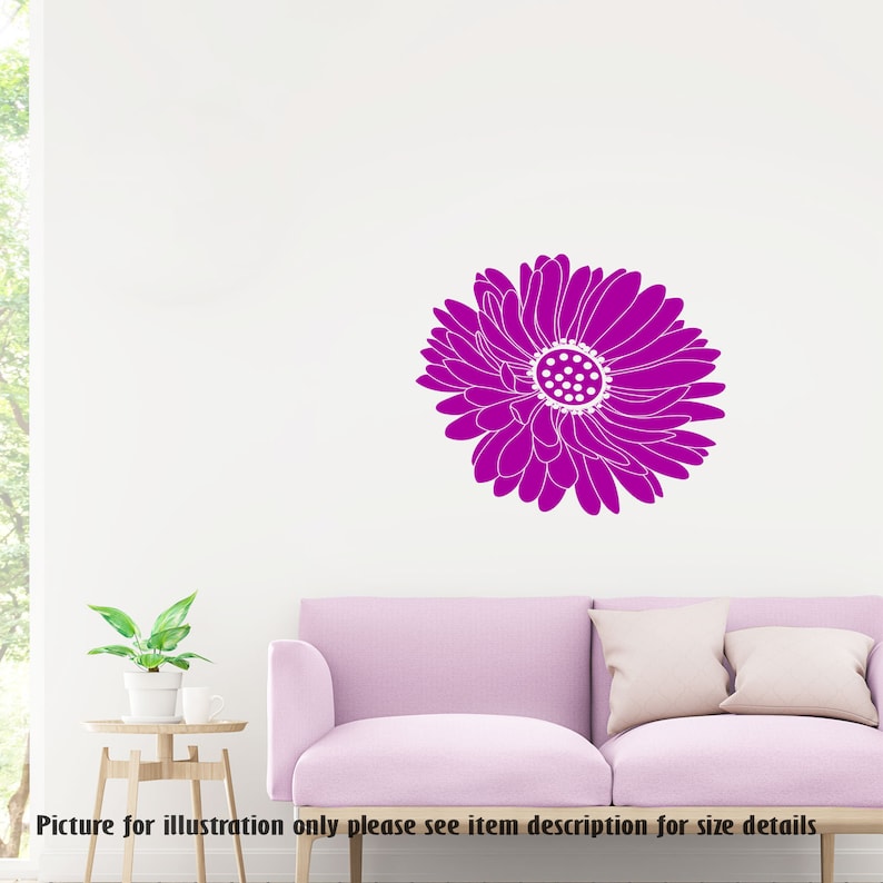 3 Large Daisies Vinyl Wall Art Stickers Decals 025