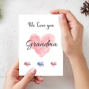 Personalised Gift for Grandmother, We love you - Mother&#39;s Day Card, Mothers Day Card For Mummy, Happy Mothers Day Card