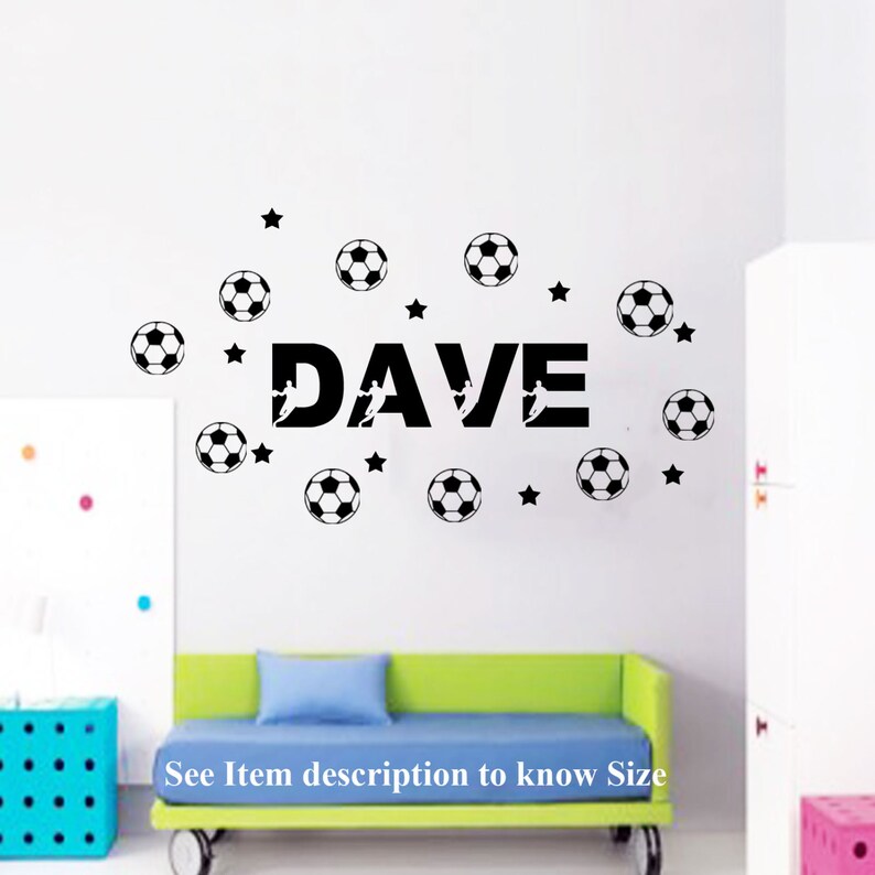 10 Football Wall Stickers Personalized Name Custom Mural Players Name Kid Vinyl Decals D1