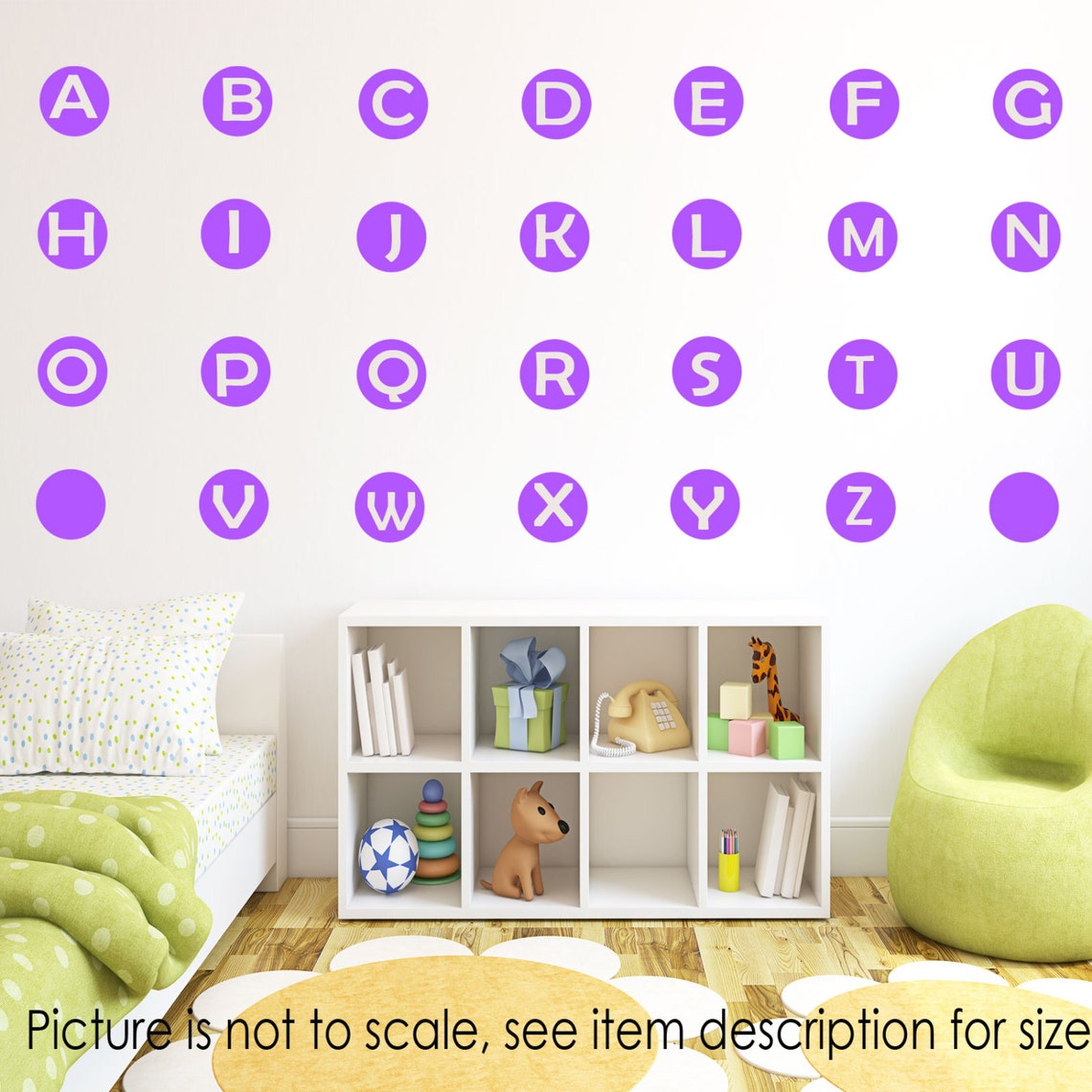 26 Alphabet Wall Decals Letter Wall Stickers Nursery Kids Etsy