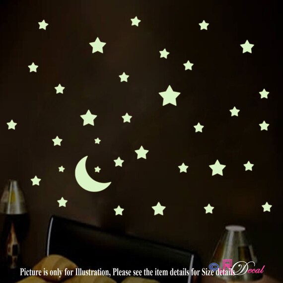 45x Glow In The Dark Wall Decals Stars Moon Stickers - Glow In The Dark Wall Decals Nz 45x Glow In The Dark Wall Decals Stars Moon Stickers - Glow In The Dark Wall Decals Nz