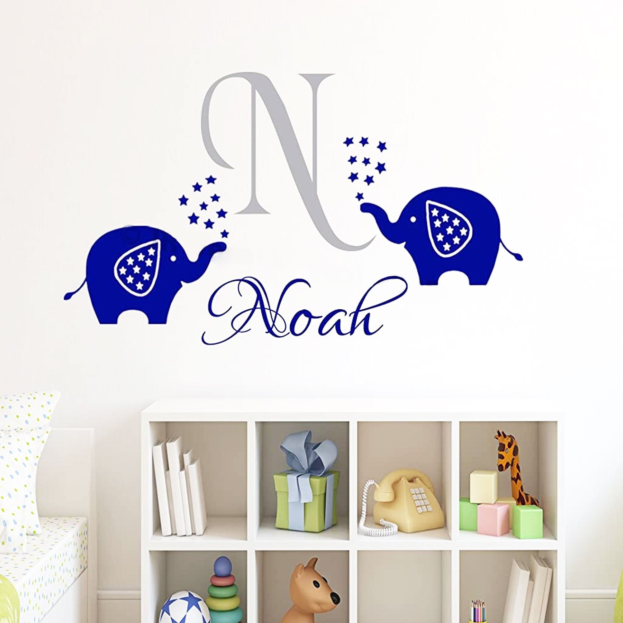 Cute Elephant wall stickers Personalised name stickers Etsy