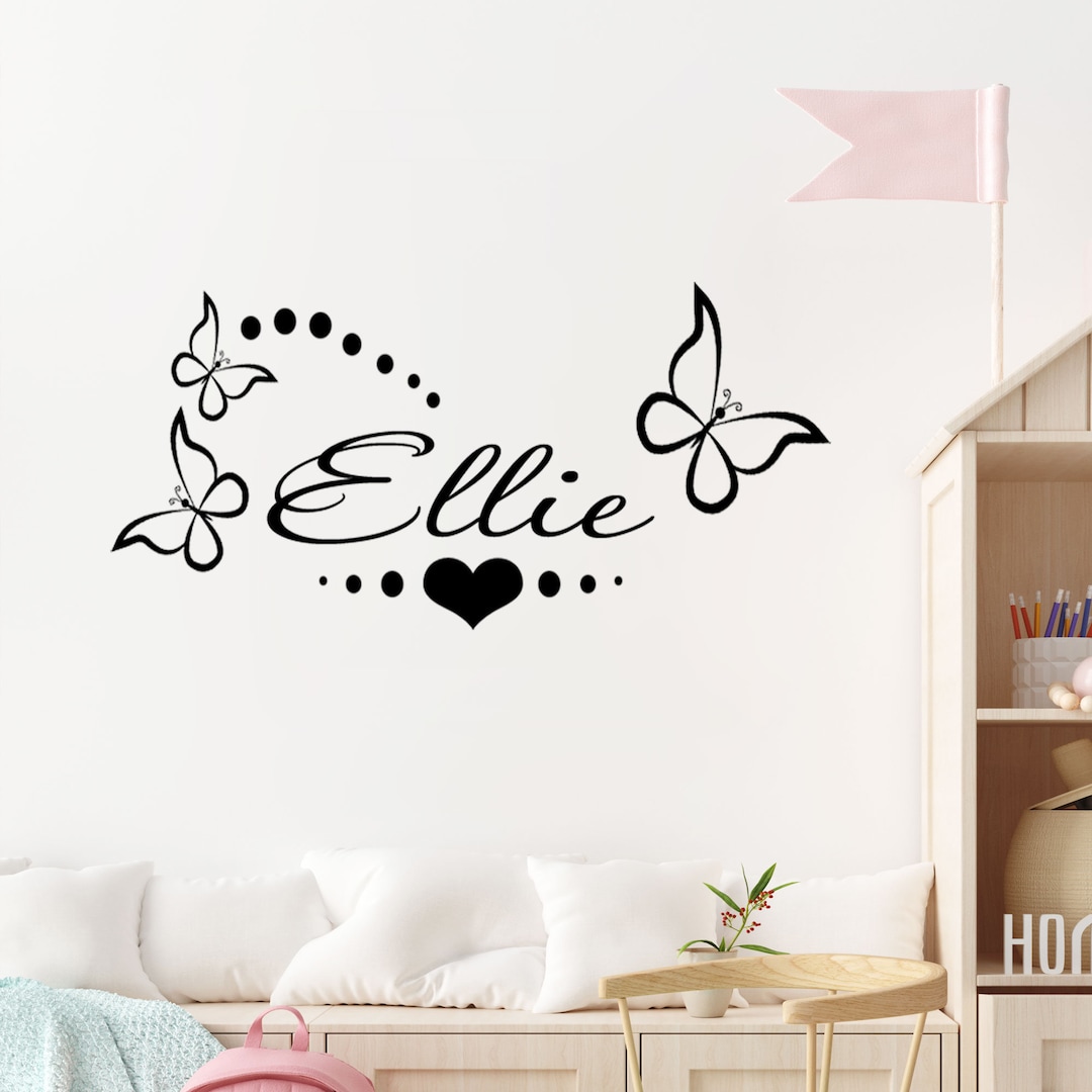 Butterfly Wall Stickers - Personalised Name Wall Decal - Butterfly Wall Art  for Girl's Room - Nursery Room Wall Decal Stickers - Etsy, image size:1080x1080