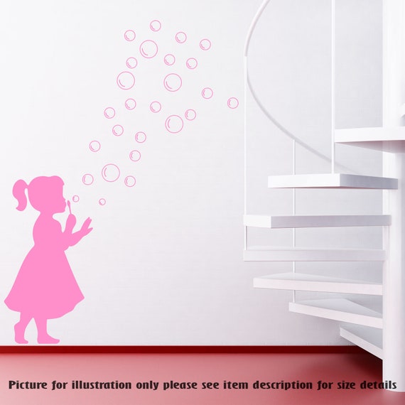 Girl Dot Soap Bubble Wall Decal Dot Wall Stickers Kids Room Etsy