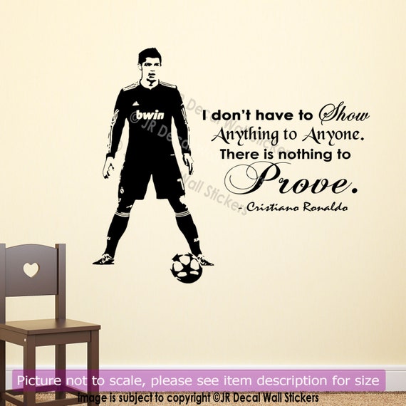 cristiano ronaldo wall quote wall stickers real madrid fc | etsy