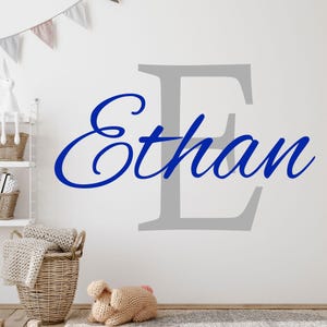 Personalised Name Vinyl Wall Decal, Custom Initial Stickers Nursery Decor