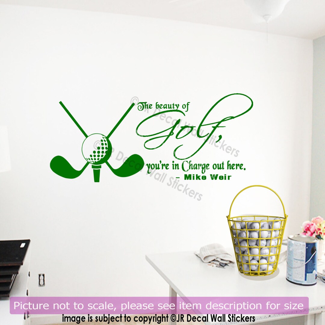Golf Ball Wall Stickers Mike Weir Golfer Quote Vinyl Wall Art Sports Theme Wall Decals SP46 Etsy