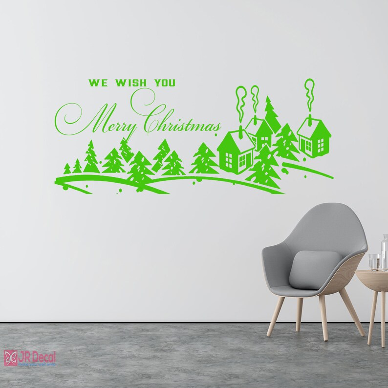 Christmas Winter Village Wall Stickers Winter Village Scenery Etsy
