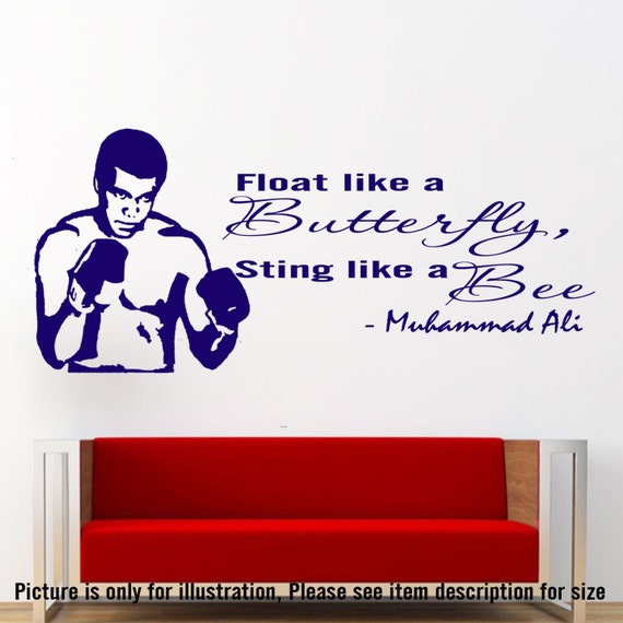 Muhammad Ali Wall Zitat Float Wie Ein Schmetterling Etsy