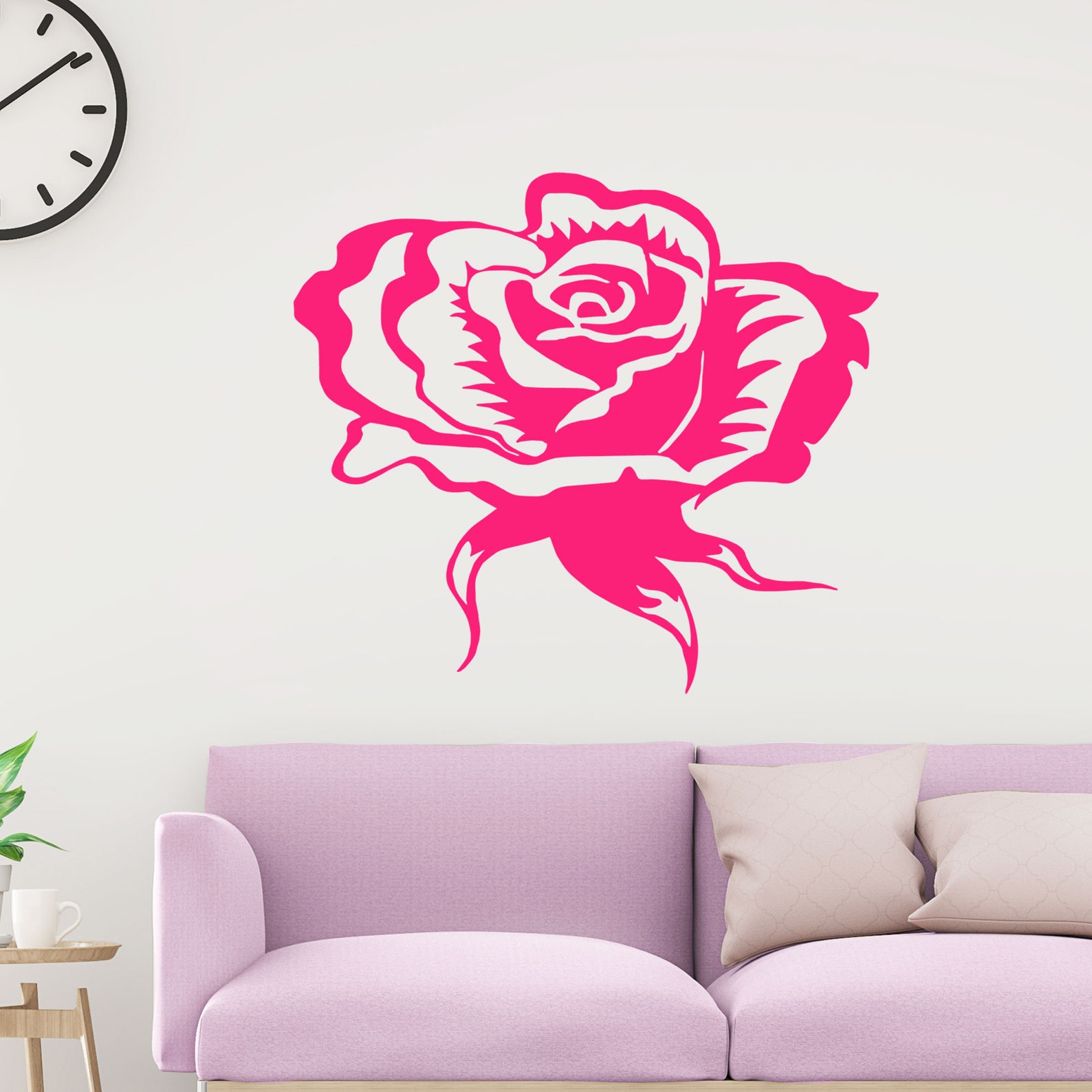 Large Rose Flower Wall Sticker Rose Wall Decal Floral Etsy UK