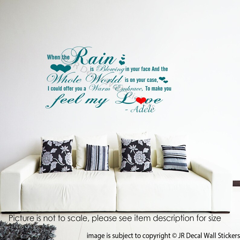 Adele song Lyrics wall stickers Celebrity wall decal song Etsy